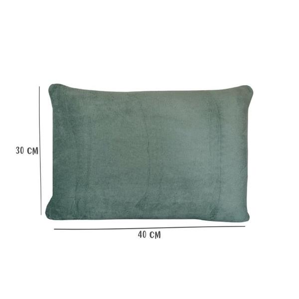 Imagem de Fronha Avulsa Berço 30x40cm Plush Microfibra Fleece Verde Arrumadinho Enxovais