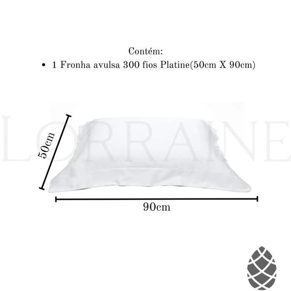 Imagem de Fronha Avulsa Cetim 300 Fios Buettner 50x90cm Platine