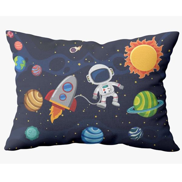 Imagem de Fronha Avulsa Estampada Solteiro Infantil 50x70 01 Peça Astronauta