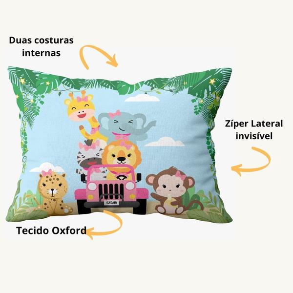 Imagem de Fronha Avulsa Estampada Solteiro Infantil 50x70 01 Peça Verde Safari