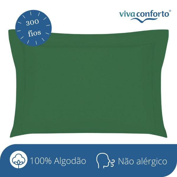 Imagem de Fronha Avulsa Lisa Cetim 300 Fios 100% Algodão 50cm x 70cm com 3 abas Viva Conforto