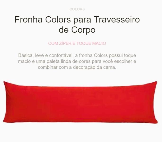 Imagem de Fronha Avulsa Poliéster Hug Colors 40X130Cm Vermelho Lavive