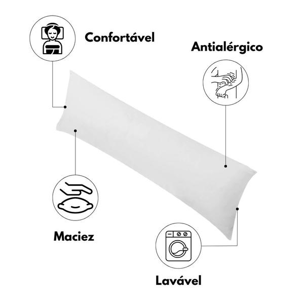 Imagem de Fronha Capa Travesseiro Corpo Xuxão Algodão Branco 1,30x0,40