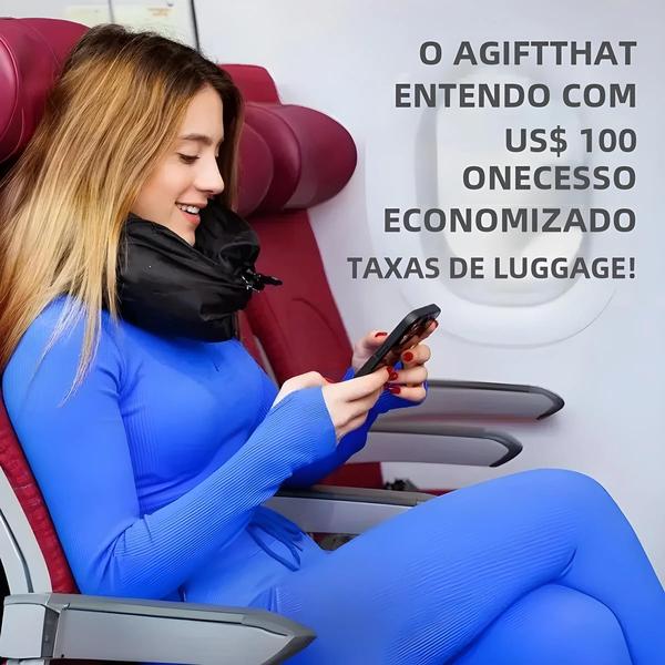 Imagem de Fronha de Pescoço para Viagem - Bolsa de Armazenamento para Travesseiro Inflável