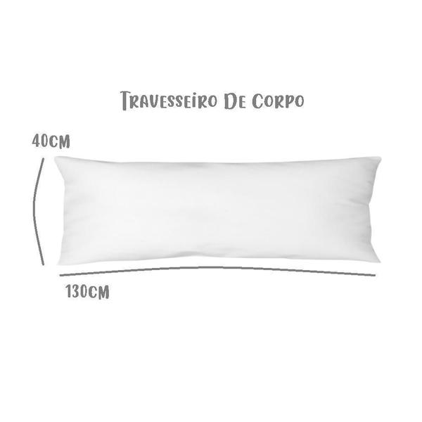 Imagem de Fronha para Travesseiro de Corpo 40x130cm Percal 200 Fios 100% Algodão Branca Arrumadinho Enxovais