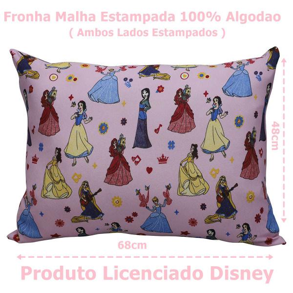 Imagem de Fronha Portallar Malha Estampada Disney Danca De Princesas 48cmx68cm Rosa