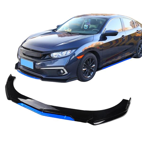 Imagem de Front Lip Veicular universal regulável Preto Metálico e Azul