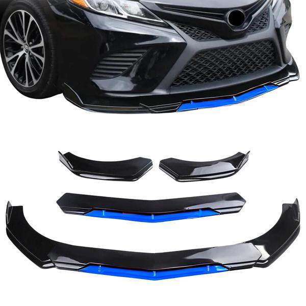 Imagem de Front Lip Veicular Universal Regulável Preto Metálico E Azul