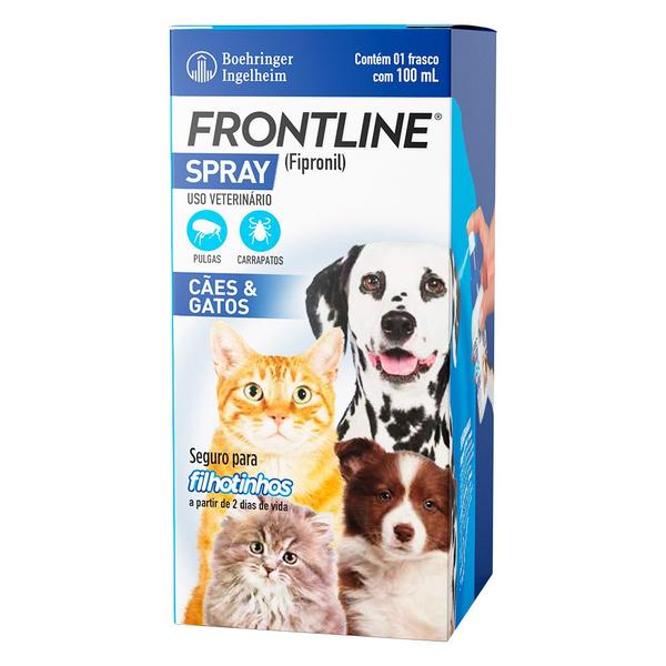 Imagem de Frontline Spray Antipulgas E Carrapatos Cães E Gatos - 100ml