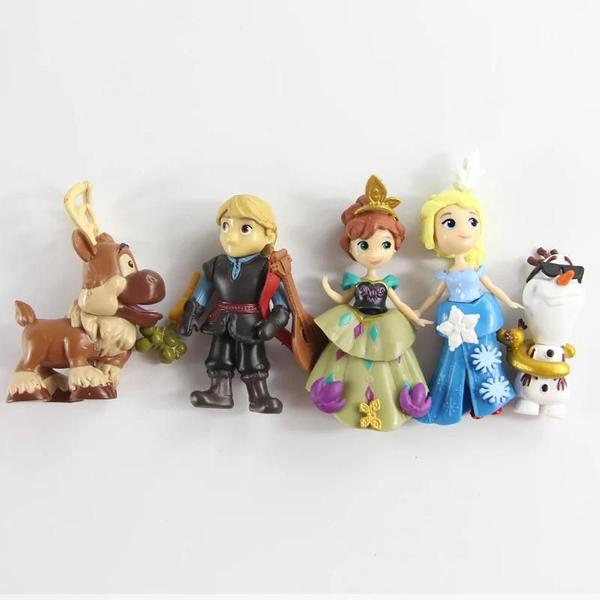 Imagem de Frozen Elsa Anna Olaf Sven Kristoff Figuras De Ação 5 Peças Conjunto De Brinquedos Fofos Para