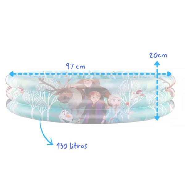 Imagem de Frozen Piscina Inflável Infantil 130 Litros 97x20cm Original Disney  Etitoys  Crianças +3 Anos