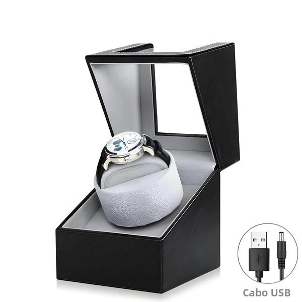 Imagem de FRUCASE-PU Watch Winder para relógios automáticos, caixa de relógio, 2 modos de rotação, 1-0, 2-0