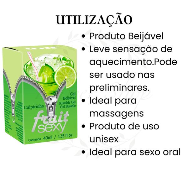 Imagem de Fruit Sexy Gel Beijável Comestível Para Massagem Sabor Algodão Doce Sexshop 40ml