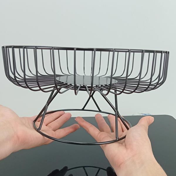 FRUTEIRA 13x25x25cm METAL PRETO COM PÉ - NH Imagem de FRUTEIRA 13x25x25cm METAL PRETO COM PÉ