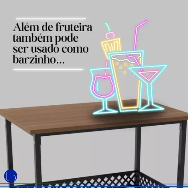 Fruteira Aparador Barzinho Estilo industrial 2 Cesto Sofisticado Espaçosa Fácil Montagem - Utilika distribuidora Imagem de Fruteira Aparador Barzinho Estilo industrial 2 Cesto Sofisticado Espaçosa Fácil Montagem