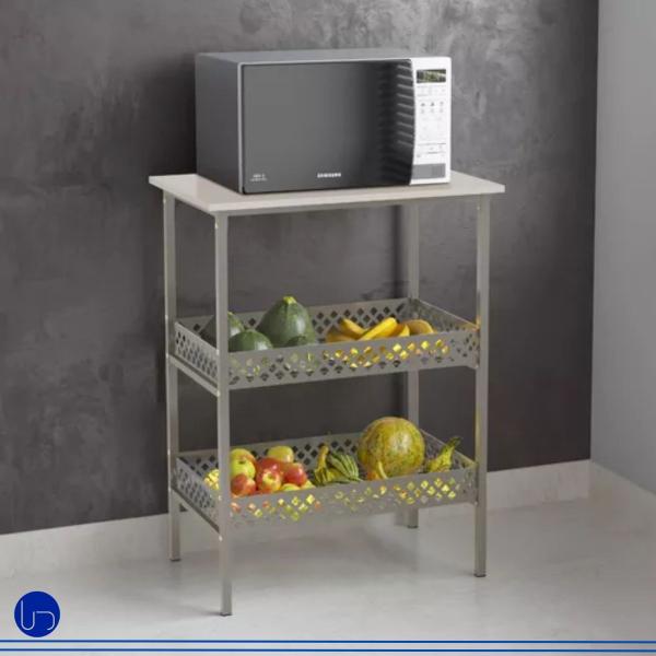 Fruteira Aparador Barzinho Estilo industrial 2 Cesto Sofisticado Espaçosa Fácil Montagem - Utilika distribuidora Imagem de Fruteira Aparador Barzinho Estilo industrial 2 Cesto Sofisticado Espaçosa Fácil Montagem