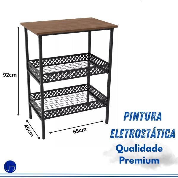 Fruteira Aparador Barzinho Estilo industrial 2 Cesto Sofisticado Espaçosa Fácil Montagem - Utilika distribuidora Imagem de Fruteira Aparador Barzinho Estilo industrial 2 Cesto Sofisticado Espaçosa Fácil Montagem