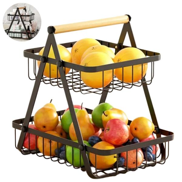 Fruteira Aramada De Mesa Multiuso Organizador 2andares Metal - Clink Imagem de Fruteira Aramada De Mesa Multiuso Organizador 2andares Metal