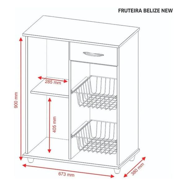 Fruteira Belize New 1 Porta e 1 Gaveta Notável Imagem de Fruteira Belize New 1 Porta e 1 Gaveta Notável
