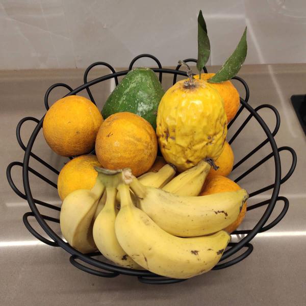 Imagem de Fruteira Centro de Mesa Aramada Preta 32,5cm Cesto de Frutas Cozinha Bancada