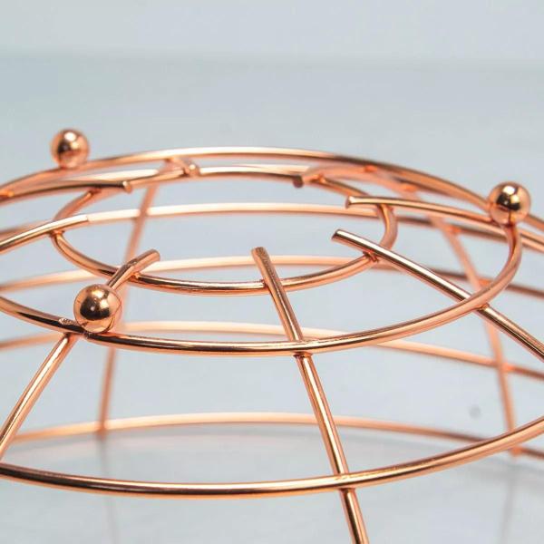 Imagem de Fruteira Cesta Para Mesa Bancada Aramada Rose Gold Cozinha