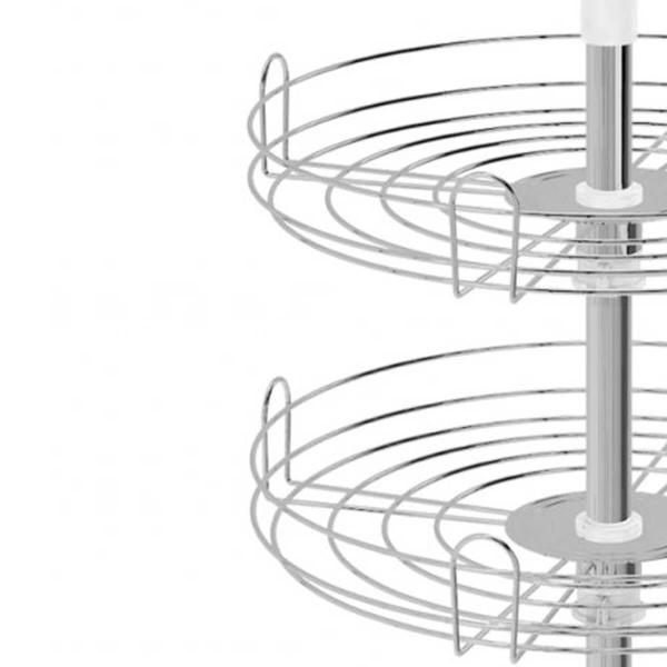 Imagem de Fruteira Cesto Giratório Ellite para Armário Cozinha 35cm com 2 Cestos Cromado Dimec