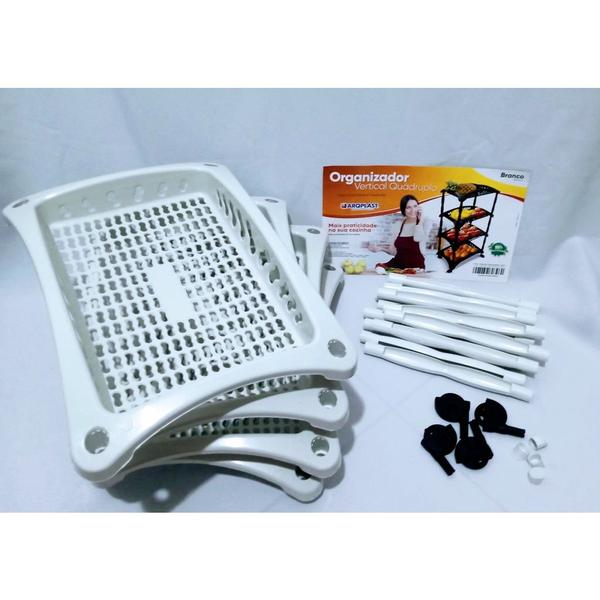 Fruteira Chão Cozinha Cesto Organizador Empilhavel 4 Andares - Arqplast Imagem de Fruteira Chão Cozinha Cesto Organizador Empilhavel 4 Andares