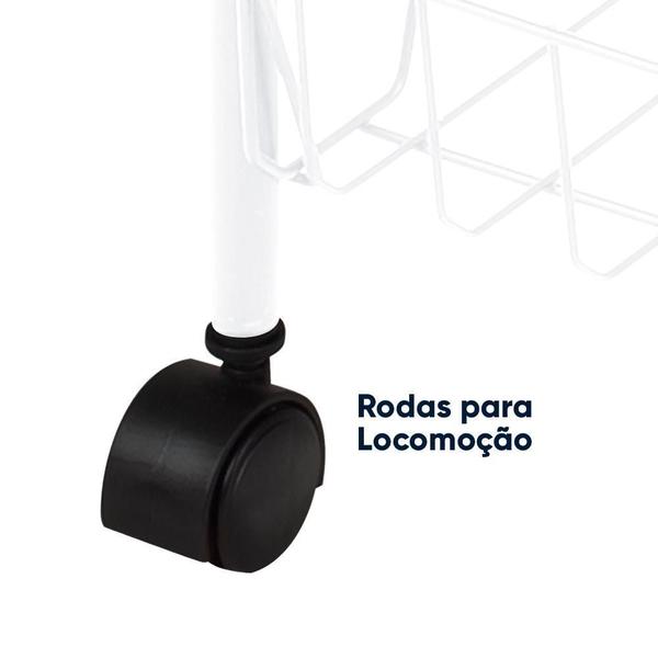 Fruteira De 4 Andares Aço Com Rodas Mor Branco Imagem de Fruteira De 4 Andares Aço Com Rodas Mor Branco