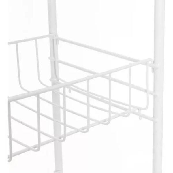 Fruteira De Chão 3 Cestos Andares Metal Rodinhas Cozinha Branca - Metaltru Imagem de Fruteira De Chão 3 Cestos Andares Metal Rodinhas Cozinha Branca