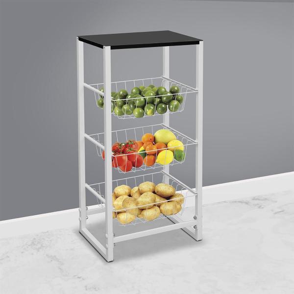 Fruteira De Chão Aramada Cozinha Metal Madeira Moderna Mesa - Utility Imagem de Fruteira De Chão Aramada Cozinha Metal Madeira Moderna Mesa