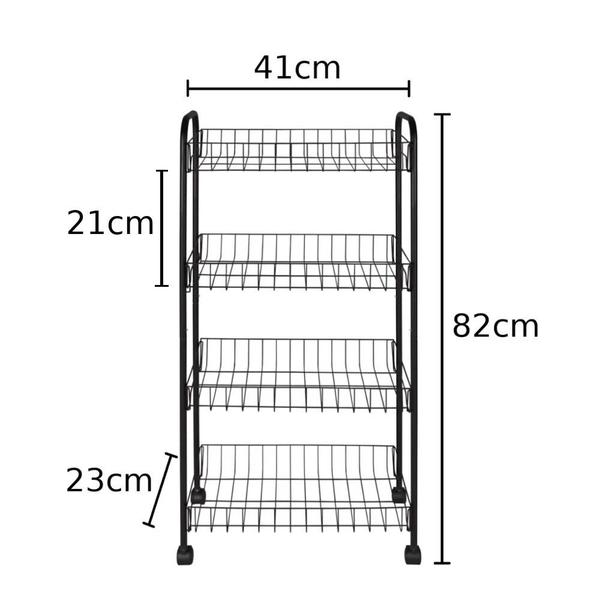 Imagem de Fruteira de Chao Carrinho Auxiliar 4 Andares Preto  Mor 