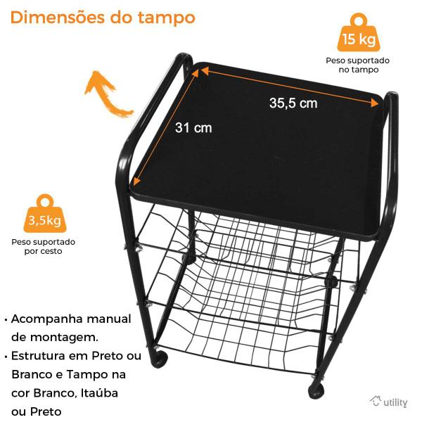 Imagem de Fruteira de Chão Cesta de Frutas Aramada Com Rodas Cozinha