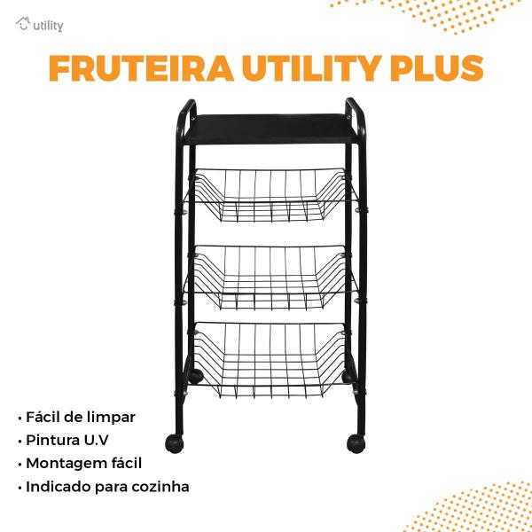 Imagem de Fruteira de Chão Cesta de Frutas Aramada Com Rodas Cozinha