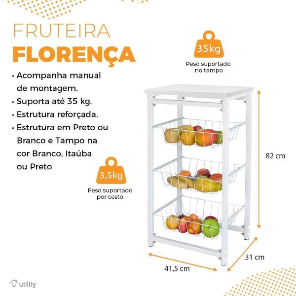 Fruteira De Chao Cozinha Tampo Madeira Florenca De Ferro - Utility Imagem de Fruteira De Chao Cozinha Tampo Madeira Florenca De Ferro