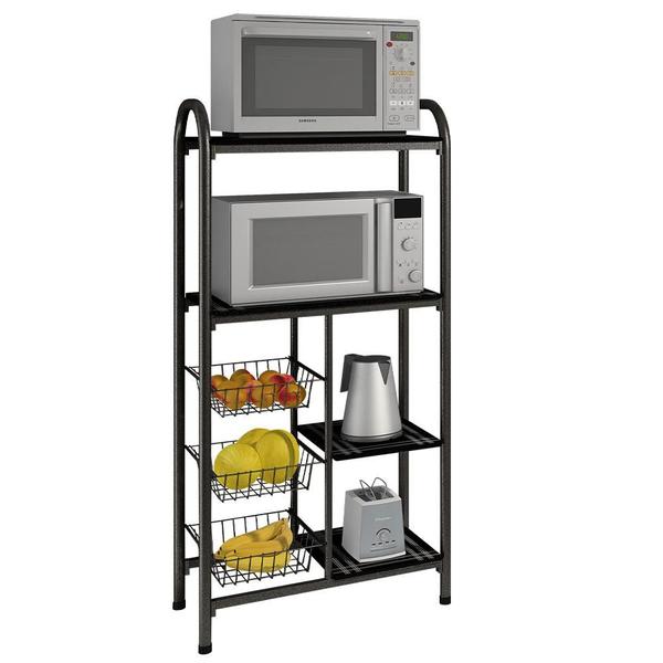 Fruteira de Chão Multiuso Belgica BM Tubulares Prata Martelado - B.M TUBULARES Imagem de Fruteira de Chão Multiuso Belgica BM Tubulares Prata Martelado