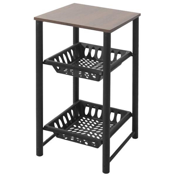 Fruteira De Chão Para Cozinha Bebedouro Filtro Galão De Água Tampo Madeira Mdf 2 Cestos Plástico Suporte Em Aço - D'DUZZA MIX Imagem de Fruteira De Chão Para Cozinha Bebedouro Filtro Galão De Água Tampo Madeira Mdf 2 Cestos Plástico Suporte Em Aço