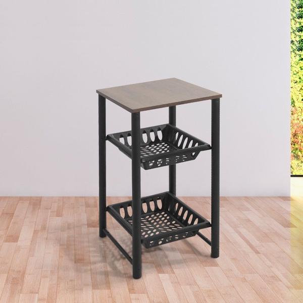 Fruteira De Chão Para Cozinha Bebedouro Filtro Galão De Água Tampo Madeira Mdf 2 Cestos Plástico Suporte Em Aço - D'DUZZA MIX Imagem de Fruteira De Chão Para Cozinha Bebedouro Filtro Galão De Água Tampo Madeira Mdf 2 Cestos Plástico Suporte Em Aço