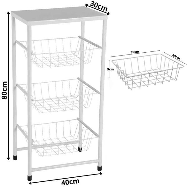 Fruteira De Chão Para Cozinha Suporte Galão De Água Bebedouro Purificador Multiuso 3 Cestos Aramado Removíveis - D'DUZZA MIX Imagem de Fruteira De Chão Para Cozinha Suporte Galão De Água Bebedouro Purificador Multiuso 3 Cestos Aramado Removíveis