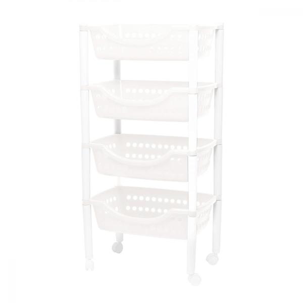Fruteira de Chão Plástico Multiuso Rodízios Desmontável Cesto Organizador Frutas Utensílios Cozinha Produtos Limpeza - Maximaplast Imagem de Fruteira de Chão Plástico Multiuso Rodízios Desmontável Cesto Organizador Frutas Utensílios Cozinha Produtos Limpeza