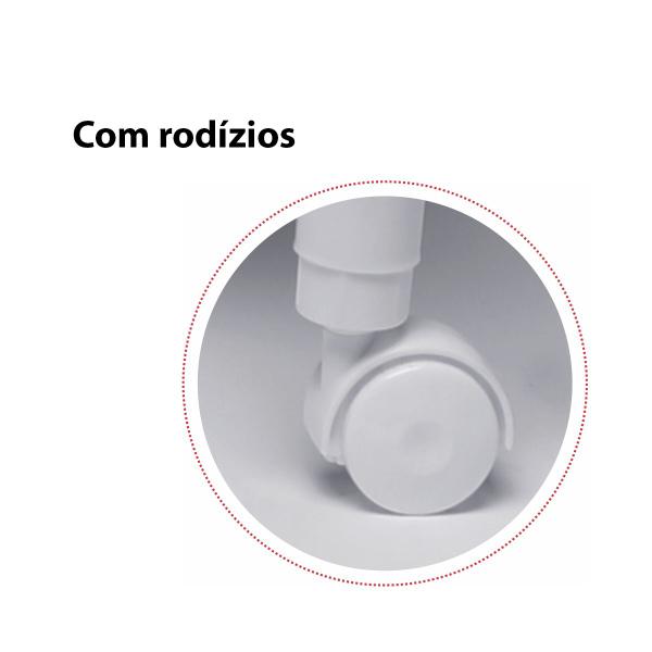 Imagem de Fruteira de Chão Plástico Multiuso Rodízios Desmontável Cesto Organizador Frutas Utensílios Cozinha Produtos Limpeza 