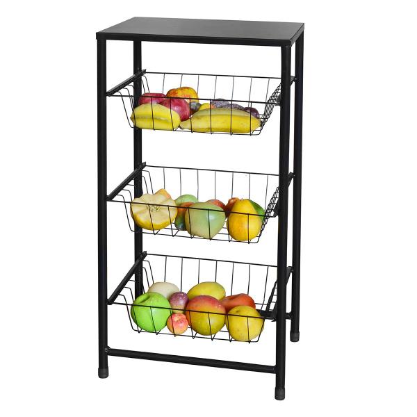Fruteira de Chão Utilmix para Cozinha em Aço Ferro Preta - Utility Imagem de Fruteira de Chão Utilmix para Cozinha em Aço Ferro Preta