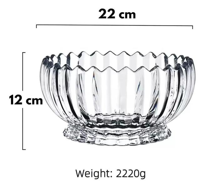 Fruteira De Cristal Centro De Mesa Redonda Requinte 22 X 12 - Red Cherry Imagem de Fruteira De Cristal Centro De Mesa Redonda Requinte 22 X 12