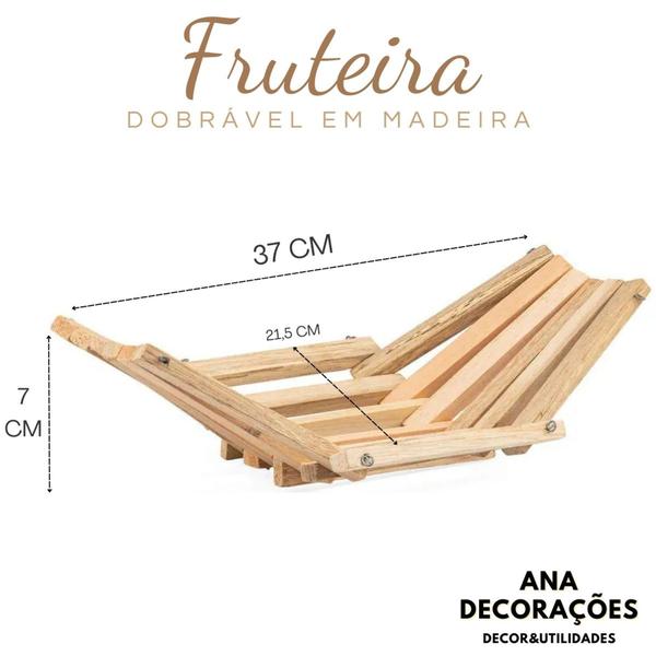Fruteira De Madeira Para Mesa Multiuso Cozinha Oferta - ANA DECORAÇÕES Imagem de Fruteira De Madeira Para Mesa Multiuso Cozinha Oferta