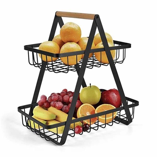 Fruteira De Mesa Aramada Dupla Cesto Organizador Multiuso 2 Andares - Fwb Imagem de Fruteira De Mesa Aramada Dupla Cesto Organizador Multiuso 2 Andares