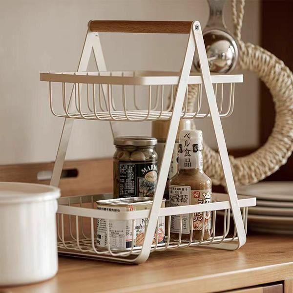 Fruteira De Mesa Aramada Dupla Cesto Organizador Multiuso 2 Andares - Fwb Imagem de Fruteira De Mesa Aramada Dupla Cesto Organizador Multiuso 2 Andares