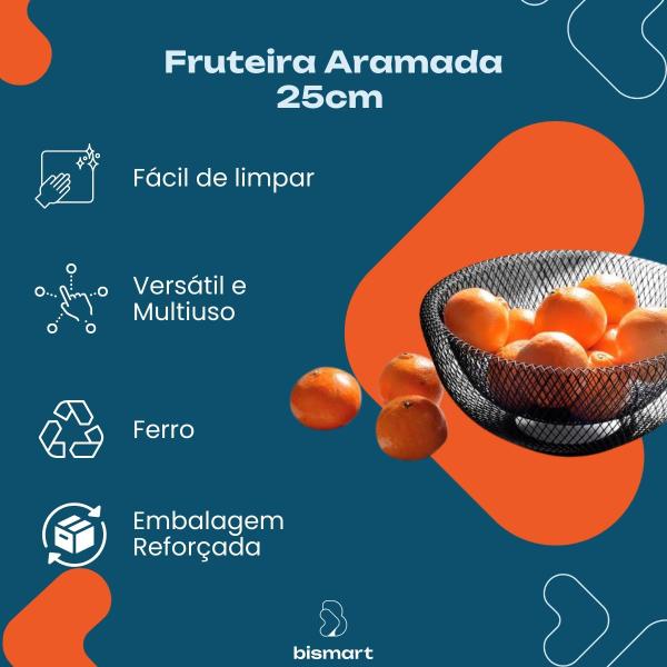 Imagem de Fruteira de Mesa Aramada Multiuso Cozinha Versátil Resistente