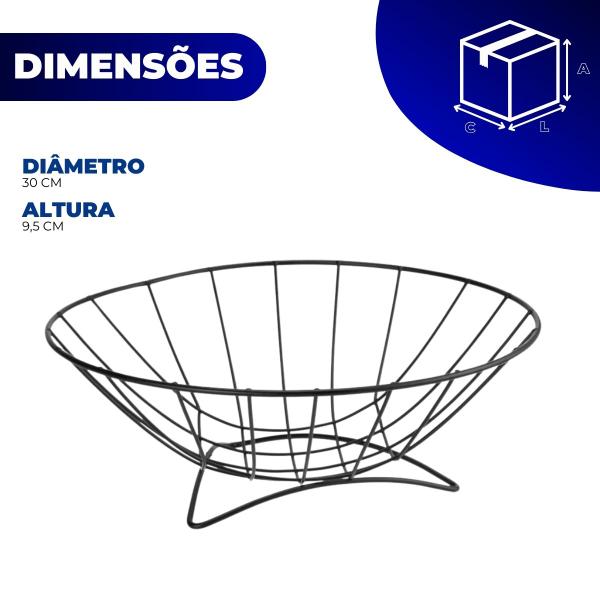 Fruteira De Mesa Aramanda Redonda Centro De Mesa Moderna Clean Black Preto Arthi Imagem de Fruteira De Mesa Aramanda Redonda Centro De Mesa Moderna Clean Black Preto Arthi