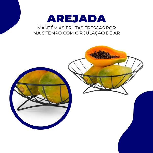 Fruteira De Mesa Aramanda Redonda Centro De Mesa Moderna Clean Black Preto Arthi Imagem de Fruteira De Mesa Aramanda Redonda Centro De Mesa Moderna Clean Black Preto Arthi