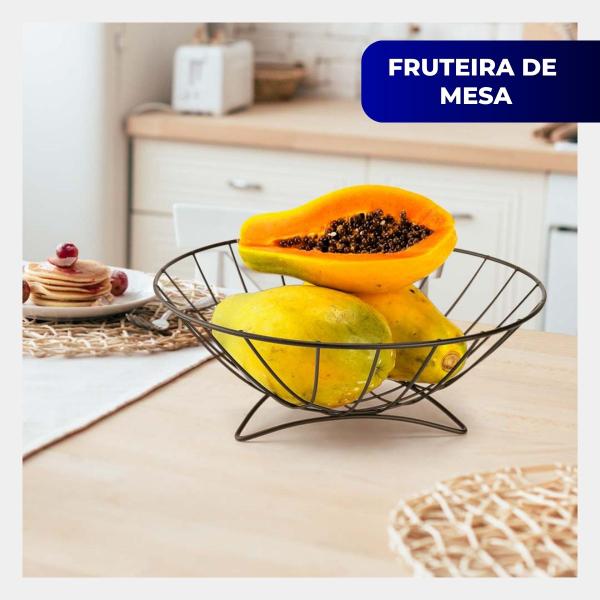 Fruteira De Mesa Aramanda Redonda Centro De Mesa Moderna Clean Black Preto Arthi Imagem de Fruteira De Mesa Aramanda Redonda Centro De Mesa Moderna Clean Black Preto Arthi