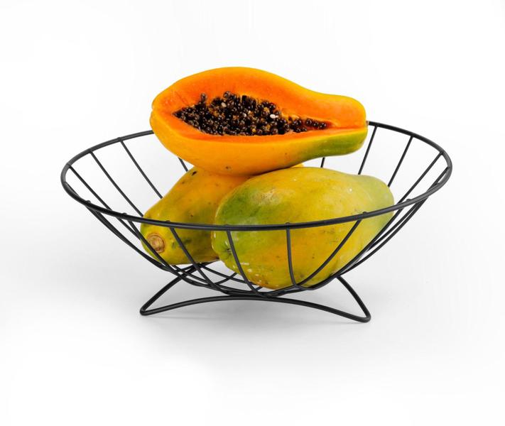 Fruteira De Mesa Bancada Redonda Preta Aço 30 Cm - Arthi Imagem de Fruteira De Mesa Bancada Redonda Preta Aço 30 Cm